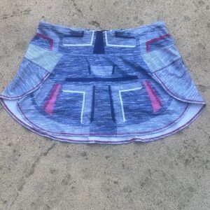 Lucky In Love Blue Geo Design Pickleball Tennis Skort Women's Size L